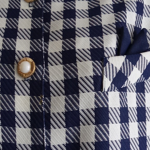 ⭐️Host Pick⭐️  Vintage D'ALLAIRDS | Blue and White Checkered Jacket - Picture 6 of 11